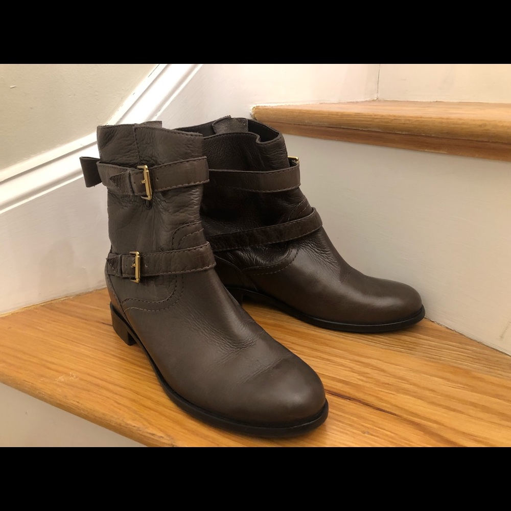 Kate Spade leather boots with buckle detail
